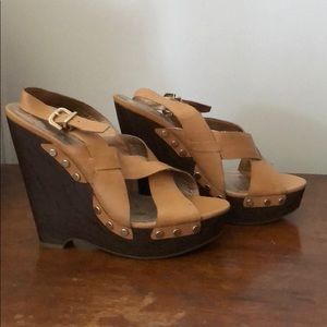 BCBGeneration leather slingback platform sandals